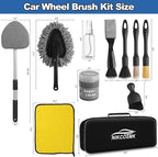 Windshield Cleaner Tool, 14Pcs Car Cleaning Kit - Car Interior Detailing Kit with Extendable Handle, Cleaning Gel & Microfiber Pads, All-in-One Inside Car Cleaning Supplies for Women Men