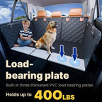 Convertible Back Seat Extender for Dogs, Foldable 400lbs Hard Bottom Dog Car Seat Cover for Back Seat, Waterproof Dog Hammock Bed Backseat Cover for Dogs in Car SUV Truck Pet Seat Cover Black L