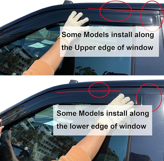 Rain Guards Window Visors Fit 2015-2026 Ford F-150,17-23 F150 Raptor F-250 | F-350 F-450 F-550 2017-2023, Super Duty Crew Cab, Window Deflectors, Vent Visor, Sun Shades, Truck Accessories