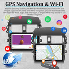 [2+64G] Android Car Stereo for Toyota Corolla 2009-2013 with Wireless Carplay and Android Auto, 9 Inch 2.5D Touchscreen Corolla Radio with EQ Sound/GPS/WiFi/SWC + AHD Backup Camera + Mic