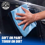 Workhorse Professional Microfiber Towels, Blue - 6 Pack Ultra-Soft Blend Detailing Towels for Wax, Glaze, Interior, Glass & All-Purpose Cleaning 16" x 16"