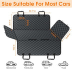 Waterproof Dog Car Seat Cover for Back Seat, Pet Hammock- S, Black | Durable waterproof hammock with nonslip design & storage pockets. Protects seats from scratches, fits cars, SUVs & trucks.