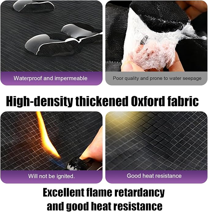 Car Windshield Snow Cover, Thickened Reflective Car Front Window Sun Protection, Secure Adsorption All-Season Windshield Snow Ice Cover with Side Window, Universal for Most Cars (Black)