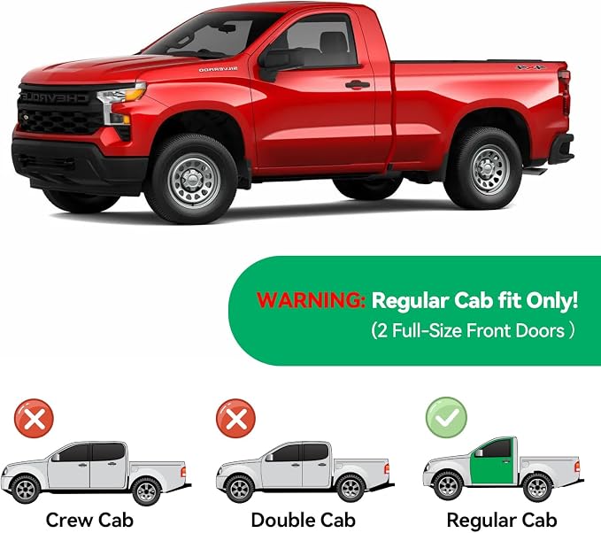 in-Channel Rain Guards for 2019-2026 Chevy Silverado & GMC Sierra 1500 Regular/Standard Cab, Window Visor Shields Vent Deflector Shade Wind Dark Smoke for 2020-2026 Silverado/Sierra 2500HD 3500HD