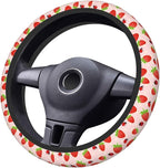 Strawberry Ladybugs Elastic Steering Wheel Cover Non-Slip Breathable Steering Wheel Protector Fit Auto, SUVs, Truck