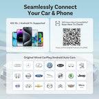 OTTOCAST 2026 Upgrade Mini Cube 3.0, 2-in-1 Wireless CarPlay & Android Auto Adapter, Plug & Play Dongle, Fast Auto-Reconnect, Dual-Band 5Ghz, for Cars with Wired CarPlay & Android Auto