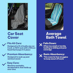 2 Pack Car Seat Towel Covers, Sweat Protector for Front Seats, Premium Thickened Microfiber with Elastic Strap, Breathable & Quick Dry, Machine Washable Cover for Gym Running Beach Universal Fit Grey