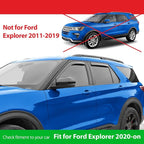 Goodyear Shatterproof in-Channel Window Deflectors for Ford Explorer 2020-2026, Rain Guards, Window Visors for Cars, Vent Deflector, Car Accessories, 4 pcs - GY008030