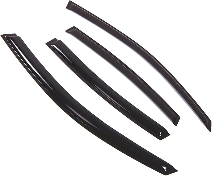 WD2-472 Dark Smoke 4 Pcs Set Window Visor (Outside Mount) Deflector Rain Guard Compatible with 1997-2005 Volkswagen Passat Sedan