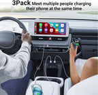 3Pack Car Carplay Cable for iPhone 16 15 Pro Max 15 Plus Car Charger, USB to USB C Cable 6FT for Car Charger Adapter, Carplay USB C Cord Accessories Charging for iPad 10th Gen/iPad Pro Air 5th-Purple