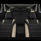 Waterproof Car Seat Covers Full Sets, Universal Fit Seat Covers for Cars, EVA Neoprene Seat Cover Set Full Sets, Interior Covers for Auto SUV,Vans,sedans, Trucks,(Black and Beige)