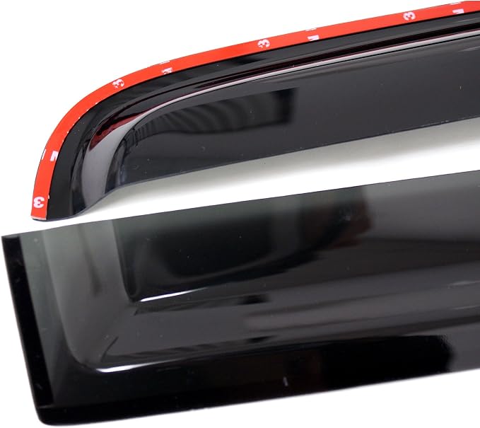 WV-223i in-Channel Clip on Window Visor Deflector Rain Guard Dark Smoke 3-pc Set, Compatible with 2006-2011 Honda Civic Coupe