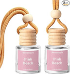 Car Air Fresheners 2 Packs, Aromtopia Pink Beach Essential Oil Freshener for Cars, Cute Hanging Car Fragrance Diffuser for Women & Men, Long-Lasting Car Fragrance Gift