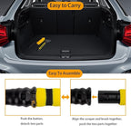 27” Snow Brush & Detachable Ice Scraper 2-in-1, Scratch-Free Split Bristles, Extendable 27-39” EVA Foam Grip, PVC Squeegee Snow Shovel with Guide Channel for Car Windshield/Truck/SUV