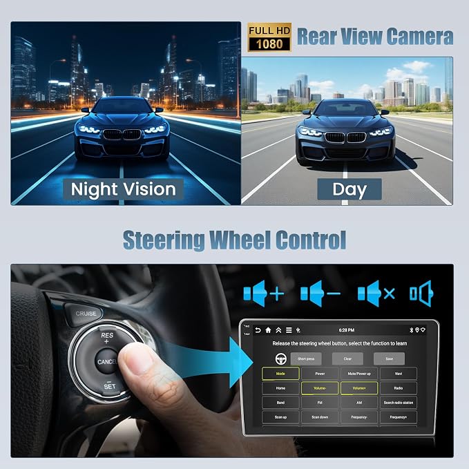 4+64G Android 15 Radio for Honda Civic 2006-2011, 9" Touchscreen for Civic Car Stereo, Wireless CarPlay/Android Auto, 5GHz WiFi, Bluetooth 5.0, EQ, GPS Navigation, 1280 * 720, Backup Camera
