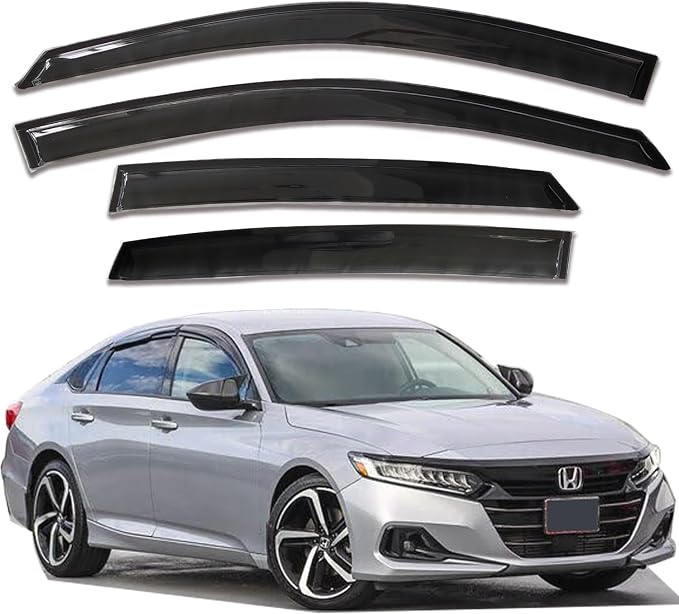 Window Visors Rain Guards Side Wind Deflectors Compatible with Honda Accord 2018-2023, Vent Visor Deflector Sun Shade Car Accessories 94198 4-Pieces Set