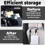 2 Pcs Seat Headrest Hook for Car, Seat Back Hanger Holder Hooks, Hanger Storage Organizer for Purse Bags Coat, Car Interior Accessories Leather Hidden Hook