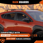 Rain Guard Compatible with Subaru Crosstrek 2024 2025 Tape-On Extra Durable Side Window Visor Deflectors Fit for Subaru Impreza 2024-2025 Rain Guards Black 4 PCS