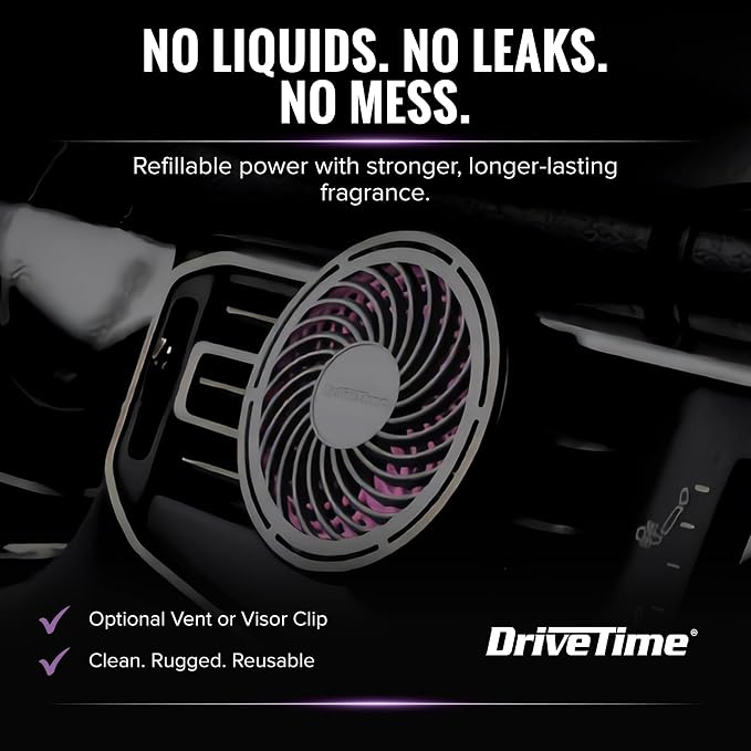 Truck Puck Thai Orchid Fragrancee Car Air Freshener – Long-Lasting Car Deodorizer, Refillable Vent & Visor Clip Auto Air Freshener for Car, Truck & SUV, Premium Fragrance, Pack of 3