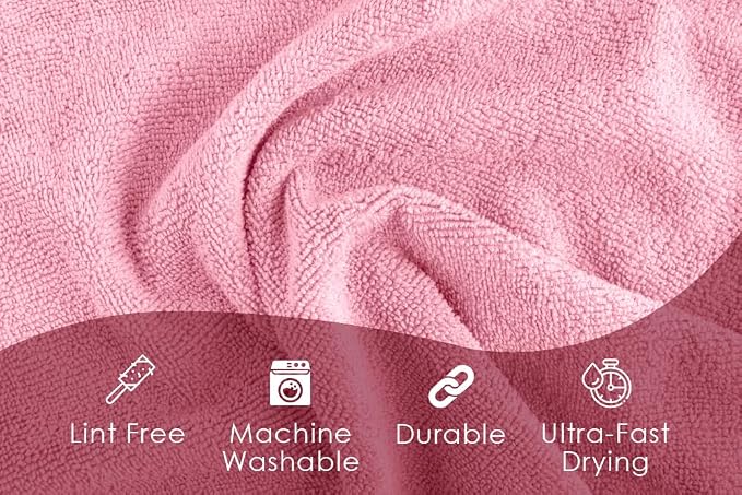 Microfiber Cleaning Cloths (Value Pack of 36) - Size 16 x 16 Inches, Highly Absorbent Cleaning Rags, Lint Free, Reusable and Washable, Microfiber Towels for Cars