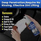 Car Interior Foam Cleaner Multifunctional Car Seat Cleaner Powerful Carpet Upholstery Stain Remover Kit with Detailing Brush & Towel Safe for Cloth, Leather, Fabric, Vinyl & Plastic 5oz