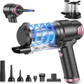 Handheld Car Vacuum Cleaner, 16000PA Air Duster & Vacuum Cleaner, 120W High Power Hand Held Vacuum Cordless, Portable Vacuum Rechargeable with Multi-Nozzles & LED Light for Car, Home, Pet, Office