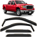 Voron Glass in-Channel Extra Durable Rain Guards for Trucks GMC Sierra 2500HD/3500HD 2007-2014 Crew Cab, Window Deflectors, Vent Window Visors, 4 Pieces - 200834
