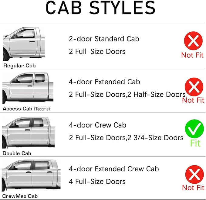 in-Channel Window Visors Rain Deflectors for 2005-2015 Toyota Tacoma Double Cab,4-Piece Smoke Tinted Rain Guards,UV-Resistant ABS,No Drill Installation,Reduced Wind Noise & Rain Protection