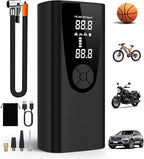 Tire Inflator Portable Air Compressor-Car Tire Air Pump Portable-180PSI Cordless Electric 3X Fast Inflation, Tire Inflator with Gauge, LED, for Bike, Motorcycle, Ball