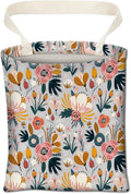 Car Trash Can, Cute Car Trash Bag, Hanging Car Organizer and Storage Bag, Trash Bin for Car Accessories, Vehicle, Travelling, Camping Cute Blue Flowers