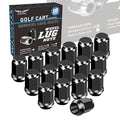 Golf Cart Wheel Lug Nuts for EZGO & Club Car, 1/2-20 Size,16 PCS Black Wheel Lug Nuts Suitable for Club Car & EZGO Golf Cart OEM# 1701160, 14723-G1, 1010984, 1701160