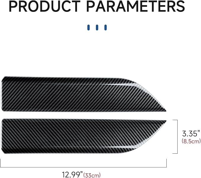 2PCS Car ABS Carbon Fiber Front Inner Door Handrail Handle Sticker Cover Interior Trim Decal for 2019-2025 Chevy Silverado | for GMC Sierra 1500 2500 3500 HD 2019-2021 Accessories