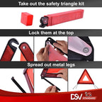 Emergency Triangles, Warning Triangles for Vehicles, Reflective Triangle, Safety Triangles with Case for Vehicles Breakdown, 3-Pack