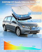 Sun Shade for Honda Odyssey Windshield Cover 2018-2024 2025 2026 4-Layer Front Window Shade Custom for Odyssey LX EX EX-L Touring Elite Sunshade 250T Shade Blocks UV Rays Cooler Car Accessories