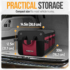 Trunk Organizer For SUV Car Organizer and Storage, Multi-Compartment Storage Bag Car Accessories for Women Men, Perfect Christmas Gifts, 1680D Oxford, Non Slip Bottom, Straps, Soft Cover (90L)