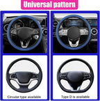 Elastic Stretch Steering Wheel Cover, Anti-Slip, 15inch, Blue | Microfiber Odorless Breathable Ice Silk Car Steering Wheel Protector, Easy Carry, Warm in Winter & Cool in Summer