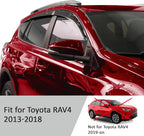 Voron Glass Tape-on Extra Durable Rain Guards for Toyota RAV4 2013-2018, Window Deflectors, Vent Window Visors, 6 Pieces - 100466