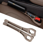 Car Seat Gap Filler Organizer of 2, 2 in 1 Car Gap Filler(Brown) | Universal Gap Filler with Storage Pockets, No Drop Seat Guard for Phones Keys Cards,Car Accessories for Most Cars Trucks SUVs