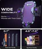 [True Strongest Suction] [Rally Racing-Grade Stability] Phone Holders for Your Car 2025 Upgraded Car Phone Holder Mount Truck Stand Cradle for iPhone Samsung All Phones, Purple