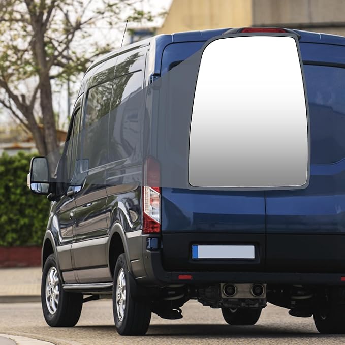 Driver Left Side Upper Rearview Convex Heated Mirror Glass With Rear Holder fit Ford Transit 150 250 350 from 2015 to 2023