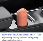 Car Trash Can with Lid, Silicone Leakproof Mini Round Vehicle Garbage Bin for Cup Holder, Portable Automotive Interior Waste Storage & Organizers Accessories, Universal Fit (Orange)