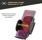 Universal 12V Car Phone Mount with USB Charger, Phone Holder with Cigarette Lighter Adapter for 12V Socket Plug-In, Flexible Gooseneck, Adjustable Cradle for iPhone & Android Cell Phones