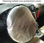 Steering Wheel Sun Shade Cover,Aluminum Foil Steering Wheel Sun Shade Block Anti-Heat Steering Wheel Sun Visor for 17.32" Car Steering Wheel