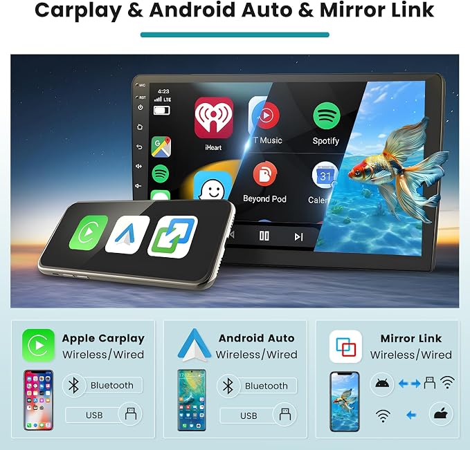 2+64G Car Radio for Toyota Corolla 2017 2018 2019 Wireless Carplay Android Auto, 9 inch Touch Screen for Corolla Car Stereo with Bluetooth 5GHz WiFi GPS Navigation FM RDS SWC + Backup Camera
