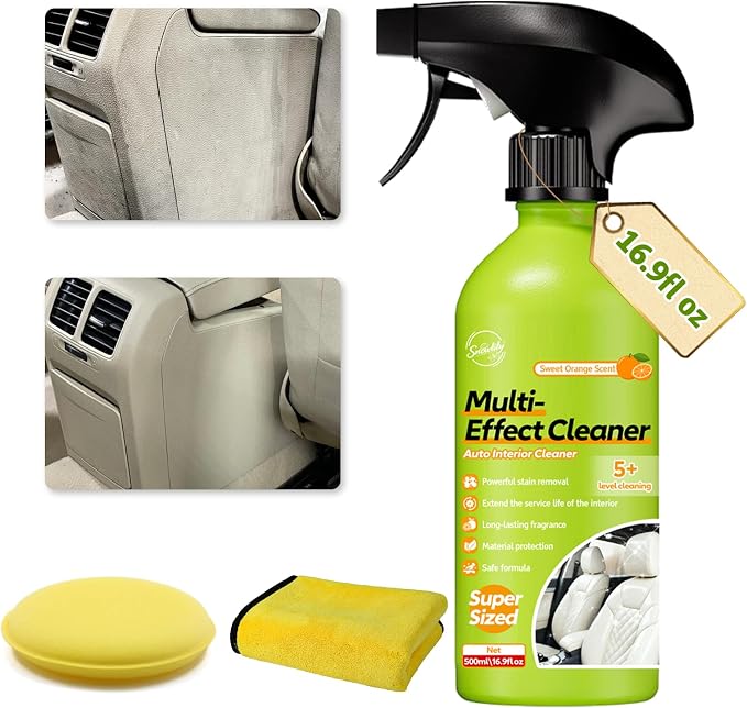 Car Interior Polish Ceiling Foam Headliner Roof Fabric Cleaner Spray Kit
