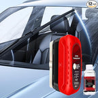Automotive Oil Film Cleaning Brush for Glass Windshield & Windows – Upgrade 2.0 Kit with Cleaner & Refill, Anti-Rain & Anti-Fog Coating, Windshield Cleaner Tool for Clarity and Safer Driving (Red)