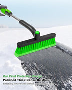 33 Inch Ice Scraper with Snow Brush for Car Windshield, Extendable Snow Scraper and Brush with Foam Grip for Truck SUV Vehicle Window - Green