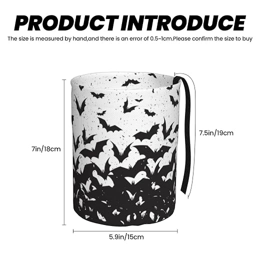 Car Trash Bag Abstract Black Bat Waterproof Trash Small Car Can Portable Collapsible Car Garbage Can Hanging for Back Seat Floor or Hanging Headrest Car Decor Road Trip Essentials