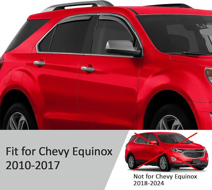 Voron Glass in-Channel Extra Durable Rain Guards for ChevyEquinox 2010-2017, Window Deflectors, Vent Window Visors, 4 Pieces - 220105