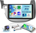 8 CORE 6G+128G Car Radio for Honda Fit 2008-2013 with Wireless CarPlay/Android Auto, 10.1” 1280 * 720P IPS Touch Screen Stereo Android 13 GPS WiFi Bluetooth DSP SWC + HD Backup Camera